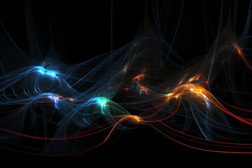 Wall Mural - neurons connecting and transmitting information.