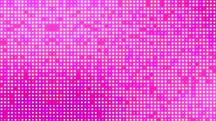 Wall Mural - Colorful polka dots scrolling and flashing irregularly on a 4K pink background.