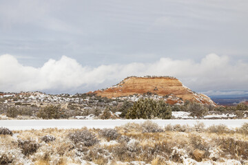 Wall Mural - Snow covered rock formations at Capitol Reef National Park, Utah, USA