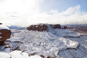 Wall Mural - Snow covered rock formations at Capitol Reef National Park, Utah, USA