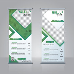 Vertical roll up banner layout with abstract design	