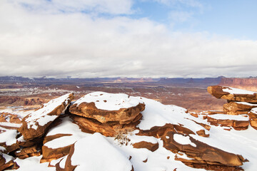 Wall Mural - Snow covered rock formations at Capitol Reef National Park, Utah, USA