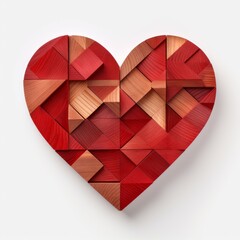 Poster - a heart shaped wooden blocks