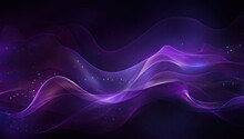  A Computer Generated Image Of A Purple Wave On A Black Background With Stars In The Middle Of The Wave And A Blue Dot In The Middle Of The Wave.