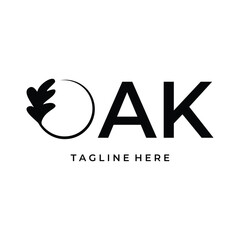 Wall Mural - creative oak tree logo vector design illustration concept template