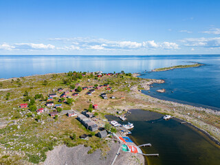 Wall Mural - Maakalla island and its fishing village, Finland. Popular summer destination from Kalajoki Hiekkasärkät.