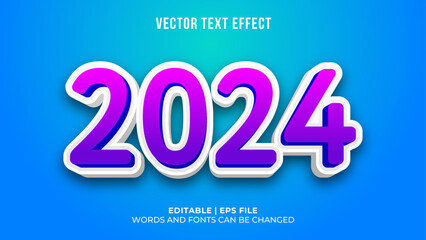 Wall Mural - editable 2024 text effects