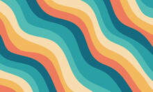 Retro Groovy Colorful Wavy Pattern Background