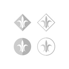 Sticker - Fleur de lys or lily flower icon isolated on transparent background