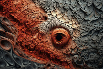 Aufkleber - A stylized digital artwork depicting the intricate patterns formed by horripilation on the skin, turning a physiological response into a visually striking composition.