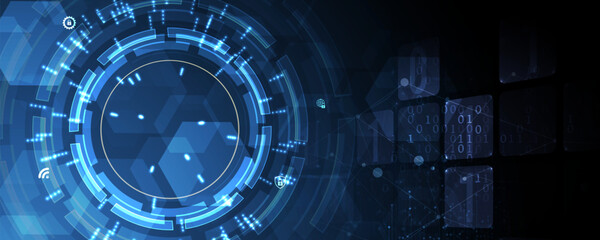 Technology abstract futuristic science background for internet business. Big data concept. Handmade Vector.