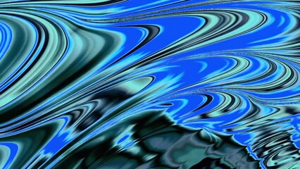 Wall Mural - Glowing blue wave line shine, flowing to side. Modern background animation