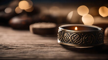 Candles On A Wooden Background