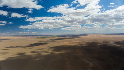  Aerial shot of Mongolia's stark, open wilderness.