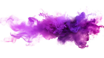Wall Mural - Purple explosion smoke isolated on transparent background -