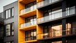 A glimpse of modern living in a yellow-brown ventilated facade.
