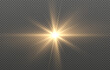 © Давид Чуркин - Vector light on isolated transparent background. Sun, rays of light png. Magic glow, golden light png