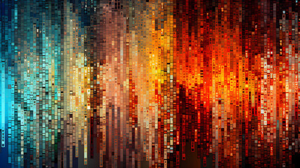 Abstract Depiction of Computer Code, Vivid Colors