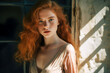 © Michael Schauer - Young woman standing in an abandoned shack