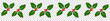 Christmas pattern of holly berries. Holiday illustration isolated on transparent background