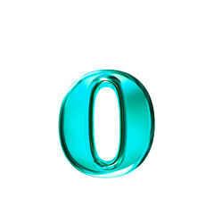 Poster - Turquoise symbol with bevel. letter o