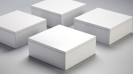 Sticker - Four white boxes on a gray background, AI