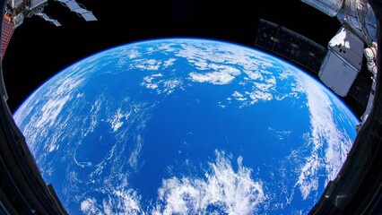 Wall Mural - beautiful clouds and atmosphere of planet earth from above. flying over planet earth. view from inte