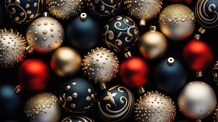 Christmas background with baubles. , 3.