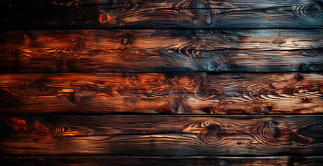  Old rotten wood texture, dark natural background - AI generated image
