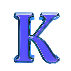 Blue symbol in a blue frame. letter k