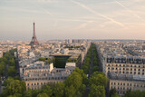 Fototapeta Paryż - Atardecer con vistas a la torre Eiffel