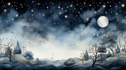 seamless connected cartoon moon and star illustration - created using generative ai