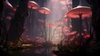 © TERKWAZ - a  forest fantasy wallpapers with pink mushrooms for fantasy world