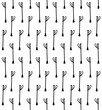 Vector seamless pattern of hand drawn horse stick silhouette isolated on white background