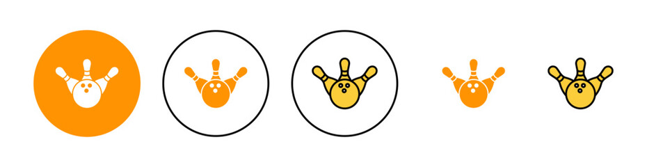 Bowling icon set for web and mobile app. bowling ball and pin sign and symbol.