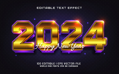 Wall Mural - 2024 happy new year graphic style