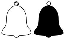 Bell Icon Outline And Silhouette. Handbell Illustration. Alarm And Notification Symbol.
