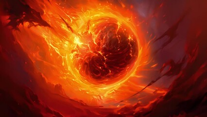 Wall Mural - a brilliant blinding cobalthued fireball engulfs its dread enemy to the sound of sizzling and crackl