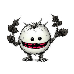Wall Mural - Cute Monster Illustration PNG Transparent Background