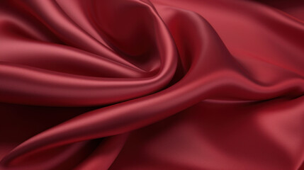 Canvas Print - Dark red silk texture with soft waves