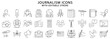 © Graphic S - Journalism icons. Journalism icon set. Journalism line icons. Vector illustration. Editable stroke.