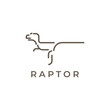 Dinosaur raptor modern Logo design
