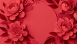 赤い芍薬の花のフレーム