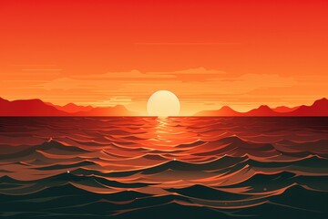 Poster - sunset over the sea