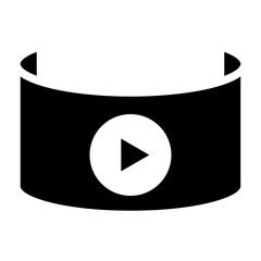 Video black solid glyph icon