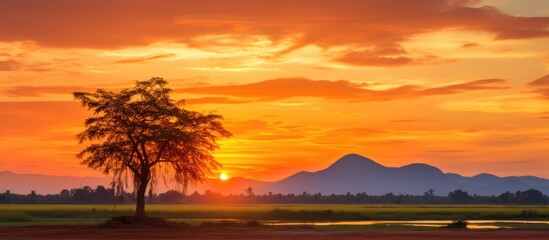 Wall Mural - Thailand experiences both a sunset and a sunrise