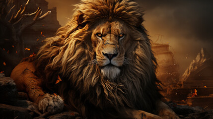 Sticker - lion photo wallpaper