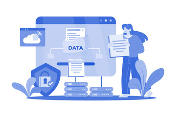 Canvas Print - data entry entering and updating data in databases or systems.