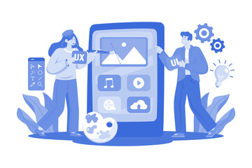 Canvas Print - ux designer & ui developer creating user-centric design for digital interfaces.