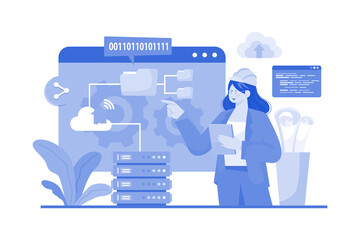 Canvas Print - cloud architect designing and managing cloud computing infrastructure.